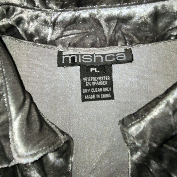 Crushed Velvet Jacket Gray Cocktail Hour Layering Women's Petite Large Cardigan - Picture 4 of 8